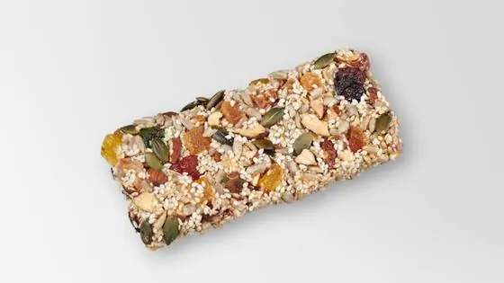 Cereal bar with nuts